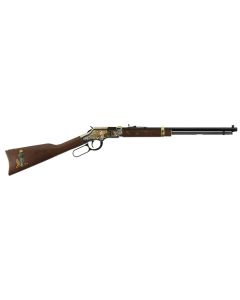 Henry H004GBA Golden Boy God Bless America Edition 22 Short Caliber with 16 LR/21 Short Capacity, 20" Octagon Barrel, Nickel-Plated Metal Finish &amp; American Walnut Stock Right Hand