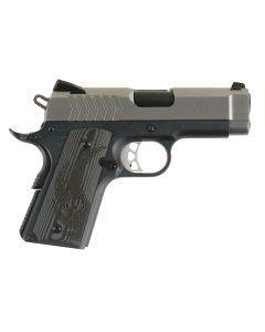 Ruger 6758 SR1911 Officer-Style 9mm Luger 7+1 3.60" Black Steel Barrel, Serrated Stainless Steel Slide, Tungsten Gray Cerakote Aluminum Frame w/Beavertail, Deluxe Checkered G10 Grip