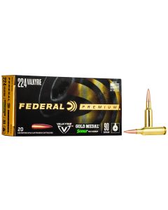 Federal GM224VLK1 Premium Gold Medal 224Valkyrie 90gr Sierra MatchKing BTHP 20 Per Box/10 Case