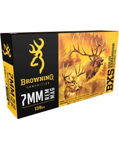 Browning Ammo B192400071 BXS Copper Expansion 7mmRem Mag 139gr Lead Free Solid Expansion Polymer Tip 20 Per Box/10 Case