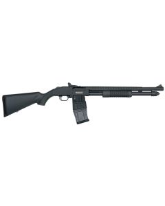 Mossberg 50206 590M Mag-Fed 12 Gauge 2.75" 10+1 18.50" Cylinder Bore Barrel Matte Blued Rec with Ghost Ring Sight Black Synthetic Stock Right Hand
