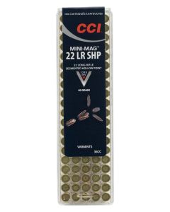 CCI 36CC Mini-Mag High Velocity 22LR 40gr Segmented Hollow Point 100 Per Box/50 Case
