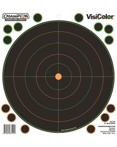 Champion Targets 46136 VisiColorSelf-Adhesive Paper Black/White 8" Bullseye 5 Pack