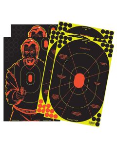 Birchwood Casey 34630 Shoot-N-C Reactive Target Combo Pack Self-Adhesive Paper Multi Color 12"x18" Oval Silhouette/Bad Guy 5 Pack