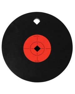Birchwood Casey 47603 World of Targets Single Hole 8" Pistol/Rifle Black/Orange AR500 Steel Circle w/Crosshair &amp; Diamond 0.38" Thick Hanging