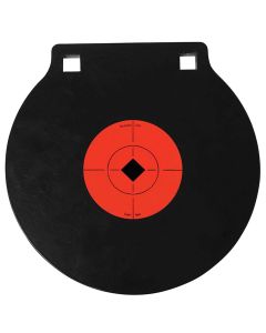 Birchwood Casey 47604 World of Targets Double Hole 8" Pistol/Rifle Black/Orange AR500 Steel Circle w/Crosshair &amp; Diamond 0.38" Thick Hanging