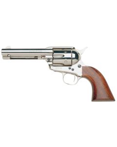Taylors &amp; Company 555121 1873 Cattleman 45 Colt (LC) Caliber with 4.75" Barrel, 6rd Capacity Cylinder, Overall Nickel-Plated Finish Steel &amp; Walnut Grip