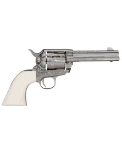Taylors &amp; Company 200058 1873 Cattleman Outlaw Legacy 357 Mag Caliber with 4.75" Barrel, 6rd Capacity Cylinder, Overall Nickel Engraved Finish Steel &amp; Ivory Synthetic Grip