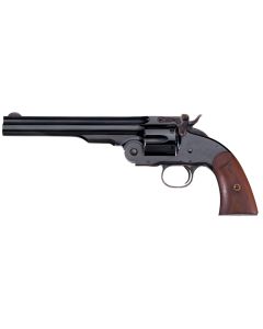 Taylors &amp; Company 550677 Second Model Schofield 38 Special Caliber with 7" Barrel, 6rd Capacity Cylinder, Overall Blued Finish Steel &amp; Walnut Grip