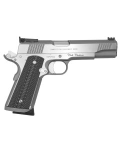 Colt Mfg O1070CS Custom Competition 45 ACP 8+1 5" Stainless National Match Barrel, Stainless Steel Serrated Slide &amp; Frame w/Beavertail, Black G10 Grip, Ambidextrous