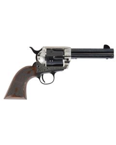 Cimarron PP410LSFW Frontier Pre-War 1896-1940 45 Colt (LC) 6 Shot, 4.75" Blued Steel Barrel, Blued Cylinder, Old Silver Engraved Steel Frame, Checkered Walnut Grip, Exposed Hammer