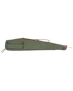 Bob Allen 14536 Canvas Rifle Case 40" Green Canvas w/ Quilted Flannel Lining Leather Sling &amp; Self-Repairing Nylon Zipper