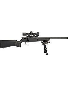 Savage Arms 13824 Rascal Target XP Youth 22 LR 1rd 16.12" Barrel, Matte Blued Metal Finish, Matte Black Synthetic Stock Includes 4x32mm Scope &amp; Bipod