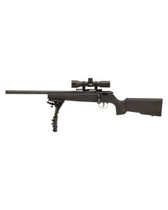 Savage Arms 13836 Rascal Target XP Youth 22 LR 1rd 16.12" Barrel, Matte Blued Metal Finish, Matte Black Synthetic Stock, Includes 4x32mm Scope &amp; Bipod, Left Hand
