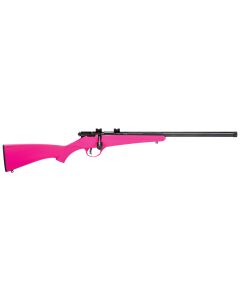 Savage Arms 13835 Rascal FLV-SR Youth 22 LR 1rd 16.12" Matte Blued Heavy Barrel, Matte Blued Carbon Steel Receiver, Pink Synthetic Stock, Right Hand