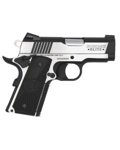 Colt Mfg O7080CE Combat Elite Commander Compact Frame .45 ACP 8+1, 3" Stainless Steel Barrel, Two-Tone Serrated Stainless Steel Slide &amp; Frame w/Beavertail, Black Scalloped G10 Grip, Ambidextrous