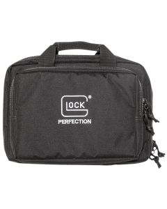 Glock AP60300 Double Pistol CaseDual Padded Compartments, 5 Internal Mag Holders, 3 Zippered Compartments, Carry Handle, Black12.5"x9.5"x4.5"