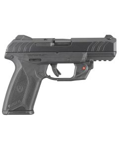 Ruger 3816 Security-99mm Luger4" Barrel 15+1, Black Polymer Frame With Picatinny Acc. Rail, Front Serrated Black Oxide Steel Slide, Manual Safety, Includes Viridian Red Laser