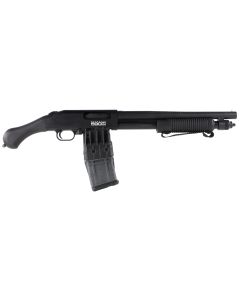 Mossberg 50208 590M Shockwave 12 Gauge Pump 2.75" 10+1 15" Matte Blued Heavy-Walled Barrel, Blued Stainless Steel Drilled &amp; Tapped Receiver, Black Raptor Birdshead Grip