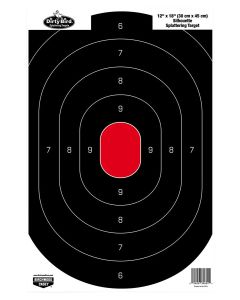 Birchwood Casey 35601 Dirty BirdSilhouette Tagboard Hanging Pistol 12" x 18" Black/Red White Impact Splatter 100 Per Pkg