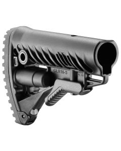 FAB Defense FXGLR16B GLR-16Buttstock for AR-15/ M16/ M4 Fixed Storage Compartment &amp; Anti-Rattle Mechanism Black Polymer