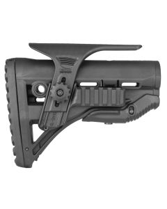 FAB Defense FXGLSHOCKPC GL-Shock PCP Buttstock for AR-15/ M16/ M4 Adjustable Cheek-Rest w/Built-In Dual Picatinny Rail Black Mil-Spec Polymer