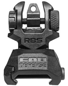 FAB Defense FXRBS Rear Back-Up Sightfor AR-15/ M16/ M4 Dual Aperture Low Folded Profile Spring-Locked Deployment Black Polymer &amp; Metal