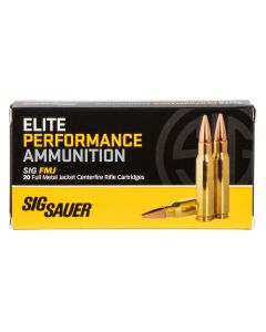 Sig Sauer E308B120 Elite Performance308 Win 150 gr Full Metal Jacket 20 Per Box/ 25 Case