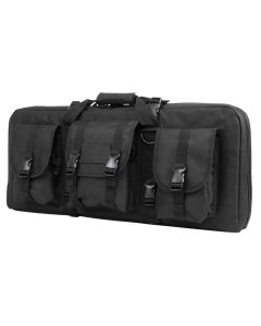 NcStar CVCPD2962B28 VISM Deluxe SubGun Case 28" Black PVC Fabric w/ Exterior Pockets Zippers &amp; Padding for 2 AR or AK Pistols