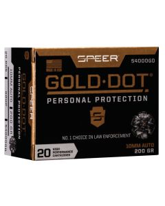 Speer 54000GD Gold Dot Personal Protection 10mmAuto 200gr Hollow Point 20 Per Box/10 Case