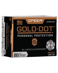 Speer 23964GD Gold Dot Personal Protection 45ACP 185gr Hollow Point 20 Per Box/10 Case