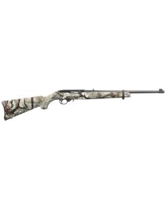Ruger 31113 10/22 Carbine Full Size 22 LR 10+1 18.50" Satin Black Threaded Barrel, Satin Black Steel Receiver w/Scope Base Adapter, Fixed Go Wild Camo Rock Star Synthetic Stock, Right Hand