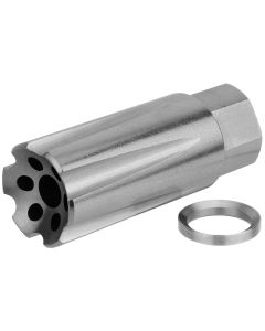 TacFire MZ10209MMSS Linear Compensator Stainless Steel with 1/2"-36 tpi Threads, 2.05" OAL &amp; 0.87" Diameter for 9mm Luger AR-Platform