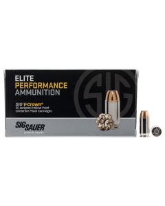 Sig Sauer E45AP250 Elite Performance45ACP 230gr V-Crown Jacketed Hollow Point 50 Per Box/10 Case