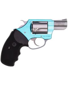 Charter Arms 53860 Undercover Lite Santa Fe Sky Small 38 Special, 5 Shot 2" Stainless Steel Barrel &amp; Cylinder, Turquoise Aluminum Frame w/Black Finger Grooved Rubber Grip, Exposed Hammer