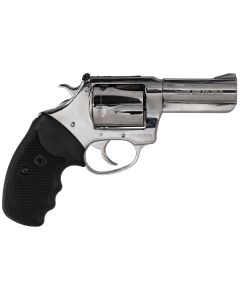 Charter Arms 73539 Mag PugLarge 357 Mag, 5 Shot 3" High Polished Stainless Steel Barrel, Cylinder &amp; Frame w/Black Finger Grooved Rubber Grip