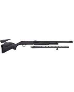Mossberg 54330 500 Bantam Combo Youth Combo 20 Gauge 5+1 22" Blued 22" Vent Rib/24" Fully-Rifled Barrels, Blued Steel Receiver, Fixed Wood Stock, Right Hand, Accu-Set Full Rifled Bore Choke
