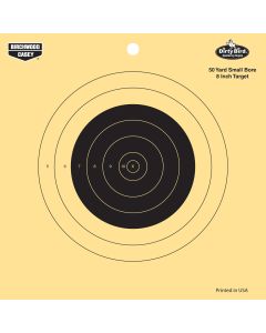 Birchwood Casey 35815 Dirty Bird8" Bullseye Tagboard Hanging 50 yds Small Bore Rifle Black/Yellow 25 Per Pkg