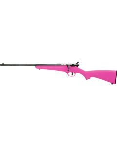 Savage Arms 13844 RascalYouth 22 LR 1rd 16.13" Matte Black Sporter Barrel, Matte Black Carbon Steel Receiver, Pink Fixed Synthetic Stock, Left Hand