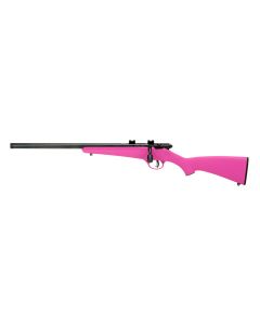 Savage Arms 13842 Rascal FLV-SR Youth 22 LR 1rd 16.12" Matte Blued Heavy Barrel, Matte Blued Carbon Steel Receiver, Pink Synthetic Stock, Left Hand