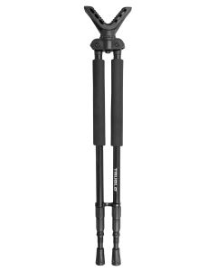 TruGlo TG8920XB Solid-ShotBipod 21-40" Collapsible Black Aluminum, Rubberized V-Brace, Twist Lock Adjustable Legs, Includes Carry Case w/Shoulder Strap