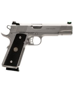 Wilson Combat CQBEFS45SS CQB Elite 45 ACP 8+1 5" Stainless Match Grade Barrel, Serrated Stainless Steel Slide, Stainless Steel Frame w/Beavertail, Black G10 Starburst Grip