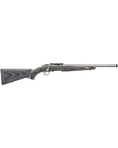 Ruger 8369 American Rimfire Target Full Size 17 HMR 9+1 18" Satin Stainless Threaded Bull Barrel, Satin Stainless Scope Rail Receiver, Black Laminate Fixed Stock, Right Hand