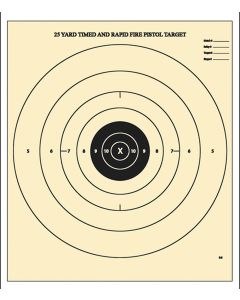 Action Target B8100 Competition NRA Time &amp; Rapid Fire Bullseye Heavy Paper Hanging 25 yds Handgun 21" x 24" Black/White 100 Per Box