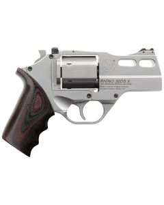 Chiappa Firearms 340308 Rhino 30DS-X Special Edition 357 Mag 6rd 3" Stainless Steel Barrel, Cylinder, Frame &amp; Barrel Shroud, Matte Finish, Finger Grooved Black/Red G10 Grip