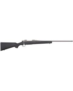 Mossberg 28129 PatriotFull Size 7mm Rem 3+1 24" Stainless Cerakote Fluted Threaded Barrel, Drilled &amp; Tapped Stainless Cerakote Receiver, Black Fixed Synthetic Stock, Right Hand