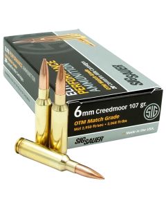 Sig Sauer E6MMCM220 Marksman Elite6mm Creedmoor 107 gr Open Tip Match 20 Per Box/ 10 Case