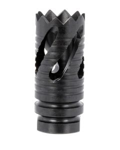 TacFire MZ10219MM Thread Crown Muzzle Brake Black Oxide Steel with 1/2"-36 tpi Threads, 2.05" OAL &amp; 0.87" Diameter for 9mm Luger AR-Platform