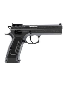 SAR USA K12STSP K12 Sport 9mm Luger 17+1 4.70" Stainless Target Crown Barrel, Stainless Steel Serrated Slide, Stainless Steel Frame w/Beavertail, Gray Polymer Grip, Right Hand