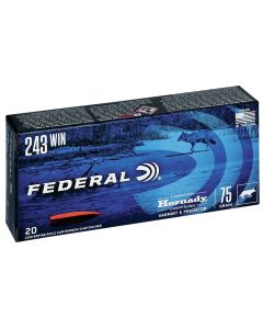 Federal V243VM75 Varmint &amp; Predator243Win 75gr Hornady V-Max 20 Per Box/10 Case